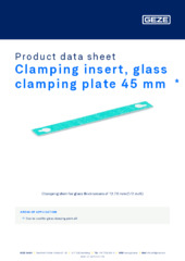 Clamping insert, glass clamping plate 45 mm  * Product data sheet EN