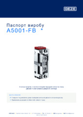 A5001-FB  * Паспорт виробу UK