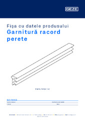 Garnitură racord perete Fișa cu datele produsului RO