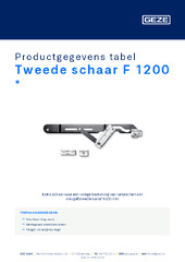 Tweede schaar F 1200  * Productgegevens tabel NL