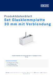 Set Glasklemmplatte 30 mm mit Verblendung Produktdatenblatt DE