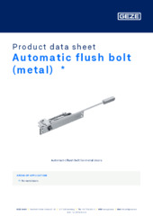 Automatic flush bolt (metal)  * Product data sheet EN