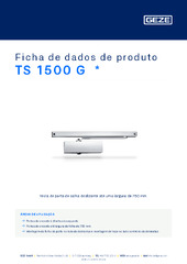 TS 1500 G  * Ficha de dados de produto PT