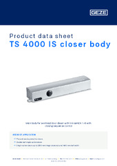 TS 4000 IS closer body Product data sheet EN