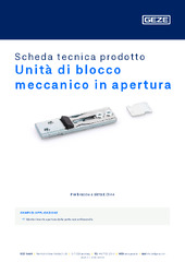 Unità di blocco meccanico in apertura Scheda tecnica prodotto IT