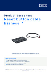 Reset button cable harness  * Product data sheet EN