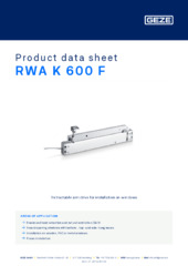 RWA K 600 F Product data sheet EN