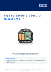 WRM-24  * Fișa cu datele produsului RO