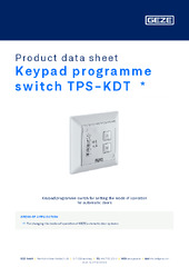 Keypad programme switch TPS-KDT  * Product data sheet EN