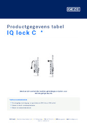 IQ lock C  * Productgegevens tabel NL