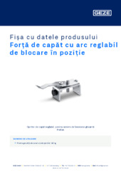 Forță de capăt cu arc reglabil de blocare în poziție Fișa cu datele produsului RO