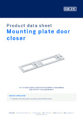 Mounting plate door closer Product data sheet EN