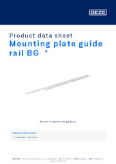 Mounting plate guide rail BG  * Product data sheet EN