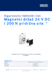 Magnetni držač 24 V DC i 200 N pridržna sila  * Sigurnosno-tehnički list HR