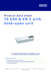 TS 500 N EN 3 with hold-open unit Product data sheet EN