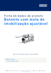 Batente com mola de imobilização ajustável Ficha de dados de produto PT