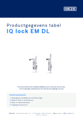 IQ lock EM DL Productgegevens tabel NL