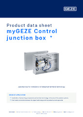 myGEZE Control junction box  * Product data sheet EN