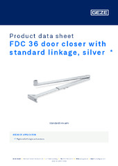 FDC 36 door closer with standard linkage, silver  * Product data sheet EN