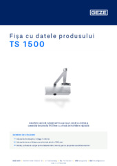 TS 1500 Fișa cu datele produsului RO