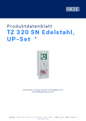 TZ 320 SN Edelstahl, UP-Set  * Produktdatenblatt DE