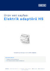 Elektrik adaptörü HS Ürün veri sayfası TR