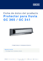Protector para lluvia GC 365 / GC 341 Ficha de datos del producto ES
