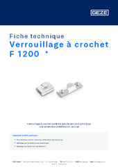 Verrouillage à crochet F 1200  * Fiche technique FR