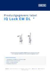IQ Lock EM DL  * Productgegevens tabel NL