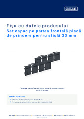 Set capac pe partea frontală placă de prindere pentru sticlă 30 mm Fișa cu datele produsului RO