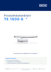 TS 1500 G  * Produktdatenblatt DE