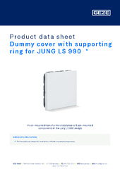 Dummy cover with supporting ring for JUNG LS 990  * Product data sheet EN