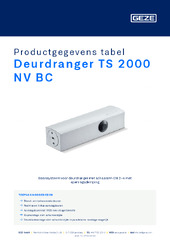 Deurdranger TS 2000 NV BC Productgegevens tabel NL