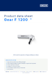 Gear F 1200  * Product data sheet EN