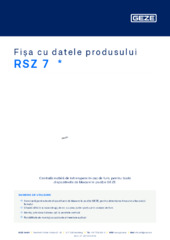 RSZ 7  * Fișa cu datele produsului RO