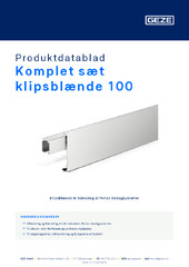Komplet sæt klipsblænde 100 Produktdatablad DA