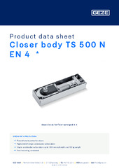 Closer body TS 500 N EN 4  * Product data sheet EN