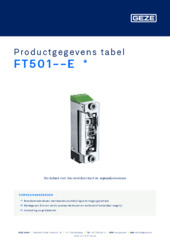 FT501--E  * Productgegevens tabel NL