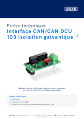 Interface CAN/CAN DCU 103 isolation galvanique  * Fiche technique FR