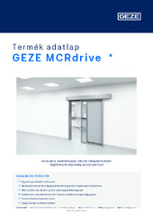 GEZE MCRdrive  * Termék adatlap HU