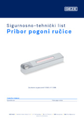 Pribor pogoni ručice Sigurnosno-tehnički list HR