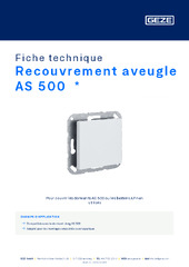 Recouvrement aveugle AS 500  * Fiche technique FR