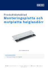 Monteringsplatta och motplatta helglasdörr Produktdatablad SV