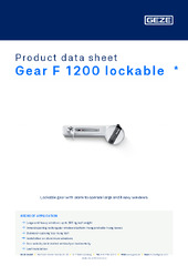 Gear F 1200 lockable  * Product data sheet EN