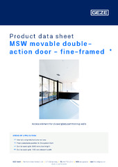 MSW movable double-action door - fine-framed  * Product data sheet EN