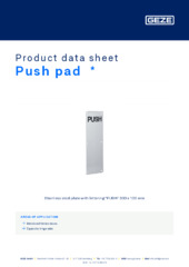 Push pad  * Product data sheet EN