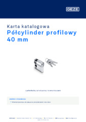 Półcylinder profilowy 40 mm Karta katalogowa PL