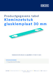 Kleminzetstuk glasklemplaat 30 mm Productgegevens tabel NL