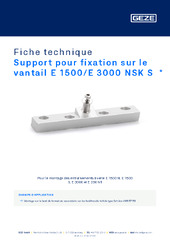 Support pour fixation sur le vantail E 1500/E 3000 NSK S  * Fiche technique FR