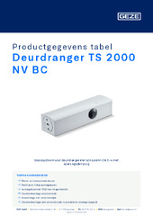 Deurdranger TS 2000 NV BC Productgegevens tabel NL